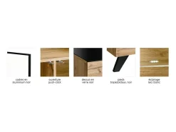 Móvel para TV TINO. Ideal para sua sala de estar. Design moderno no estilo industrial, com madeira, vidro e metal.