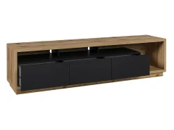Móvel para TV XL 200cm da coleção CLARA. Cor carvalho e preto fosco.