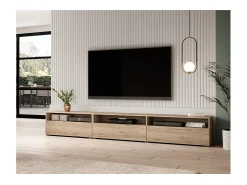 Móvel para TV XL 270cm para colocar ou suspender coleção RAMOS. Cor carvalho.