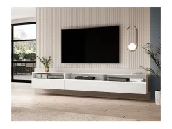Móvel para TV XL 270cm para colocar ou suspender coleção RAMOS. Cor branco brilhante.