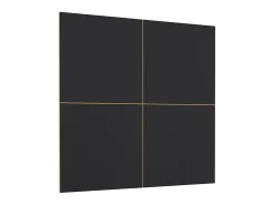 Móvel para TV XL com painel decorativo de parede coleção CLARA. Cor carvalho e preto fosco.