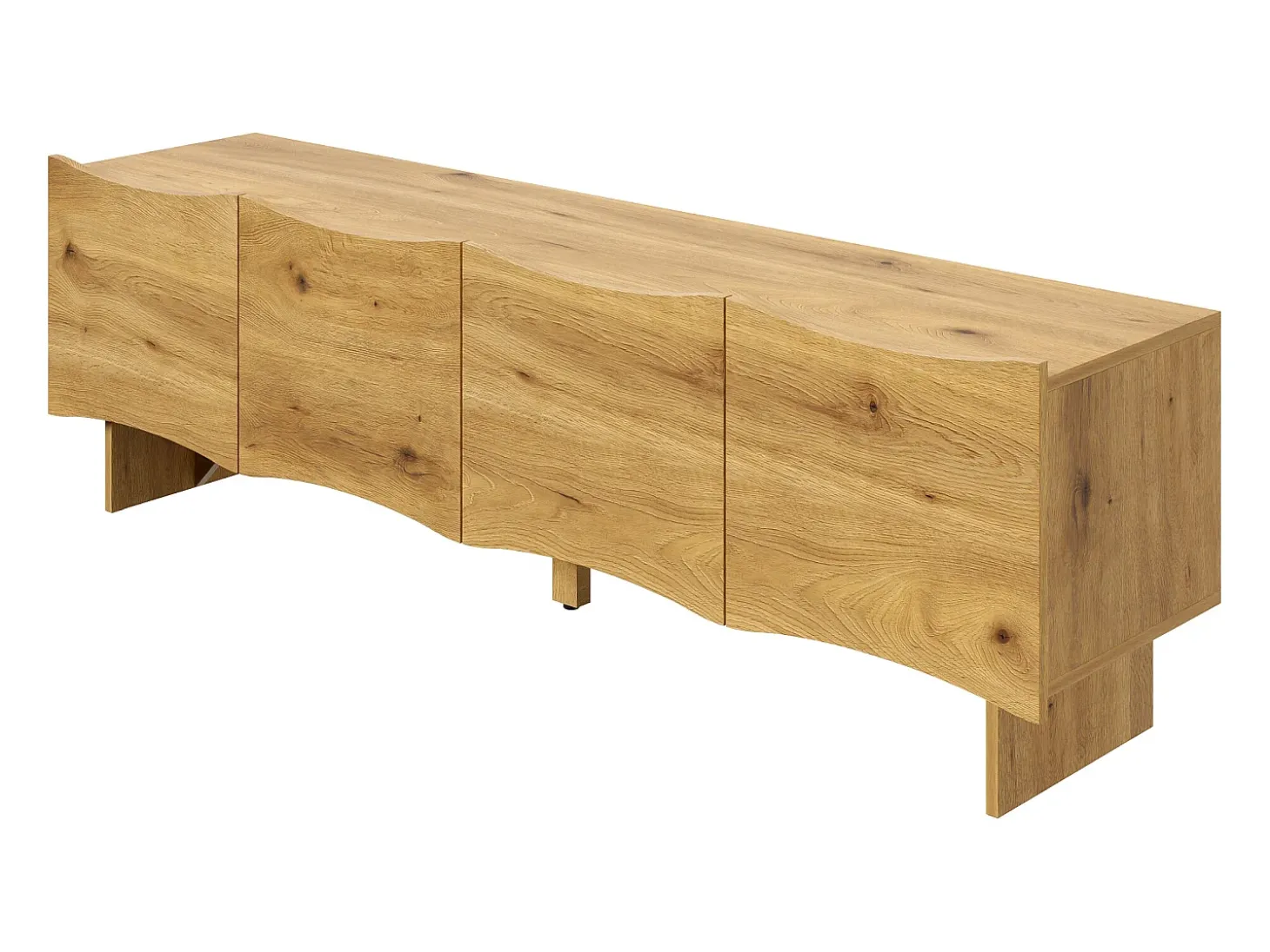 Móvel para TV 155x36x47 cm - 4 portas - aspecto madeira - Painéis de partículas - Natural