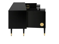 Móvel para TV 170x36x54 cm - 4 portas - puxadores ocultos - pés ajustáveis - MDF - preto