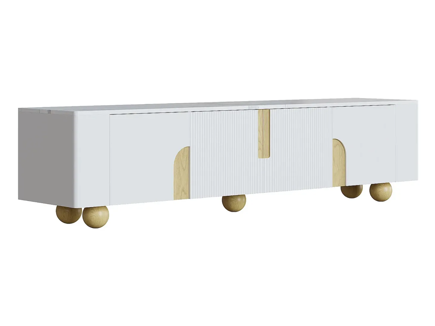Móvel para TV 180x40x44 cm - 4 portas - MDF+aglomerado - branco