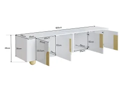 Móvel para TV 180x40x44 cm - 4 portas - MDF+aglomerado - branco