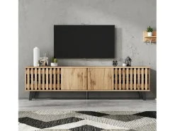 Móvel para TV 180x40x55 cm - com 4 portas - Estilo escandinavo - Natural