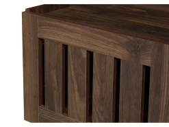 Móvel para TV 160x40x47 cm - com 3 portas - Design vazado - MDF + metal - Marrom