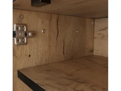 Móvel para TV 160x36,5x45 cm - com portas e prateleiras - Painéis de partículas - Natural + preto