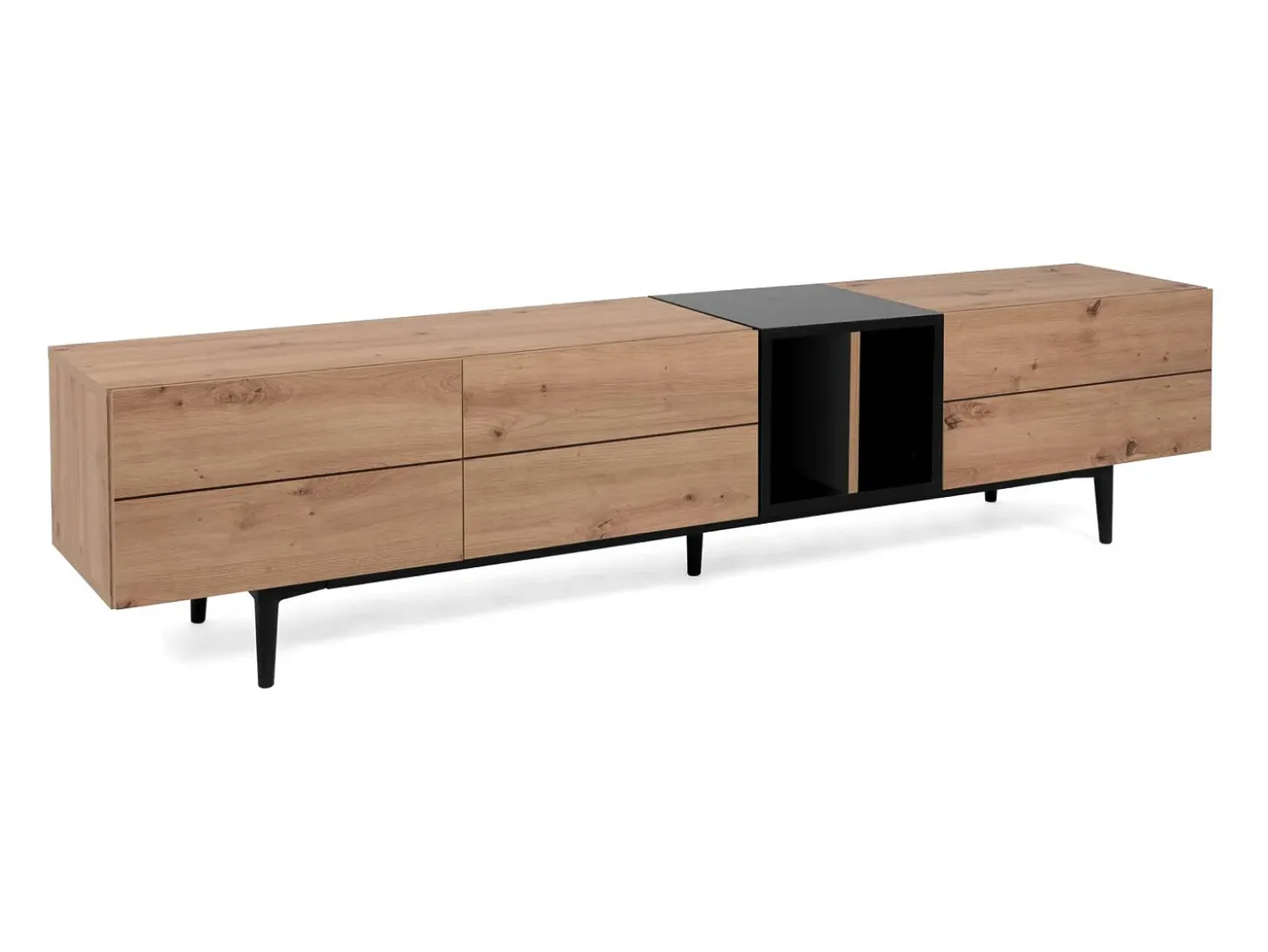móvel para TV 195x48x37 cm natural preto