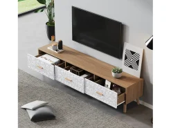 Móvel TV 150 cm - 3 gavetas - aglomerado - Branco