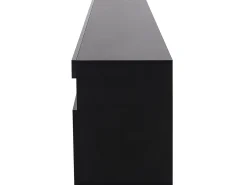 Móvel TV 180 cm - 3 portas e 3 nichos - LEDs - lacado preto brilhante