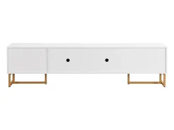 Móvel TV 175 cm - 2 portas texturadas e 4 gavetas - em MDF - Branco