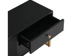 Móvel TV 175 cm - 2 portas texturadas e 4 gavetas - em MDF - Preto