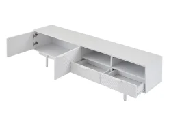 Móvel TV 200 cm - com 3 compartimentos e 2 gavetas - capacidade máxima TV 90 polegadas - Branco