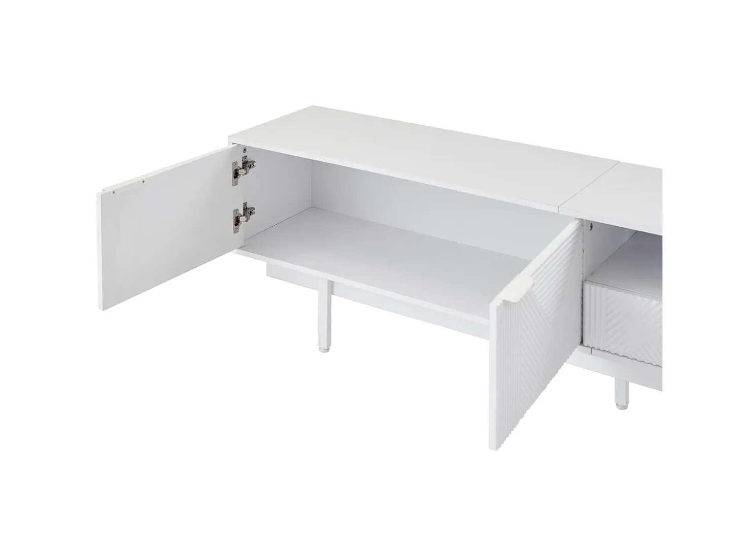 Móvel TV 200 cm - com 3 compartimentos e 2 gavetas - capacidade máxima TV 90 polegadas - Branco
