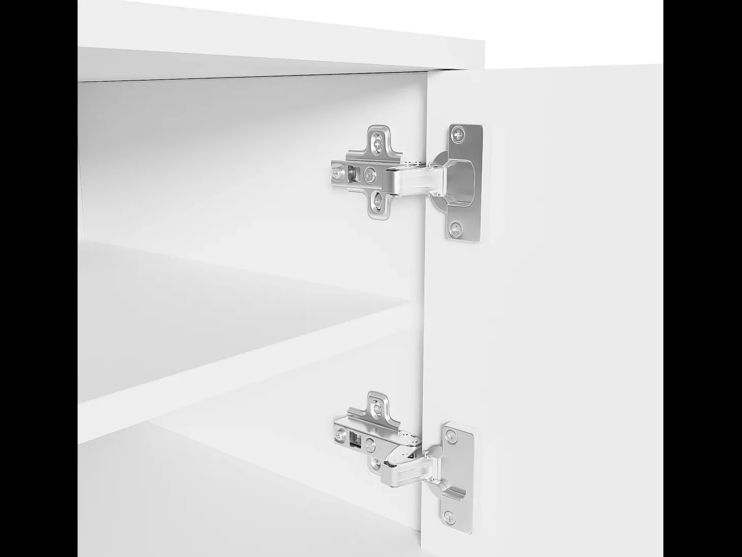 Móvel TV 170 cm - com prateleiras reguláveis - puxadores e pés dourados - Branco