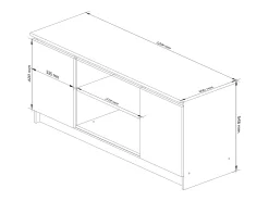 Móvel TV 120 cm com 2 Portas e 1 Prateleira - Bianco/Carvalho de Sonoma