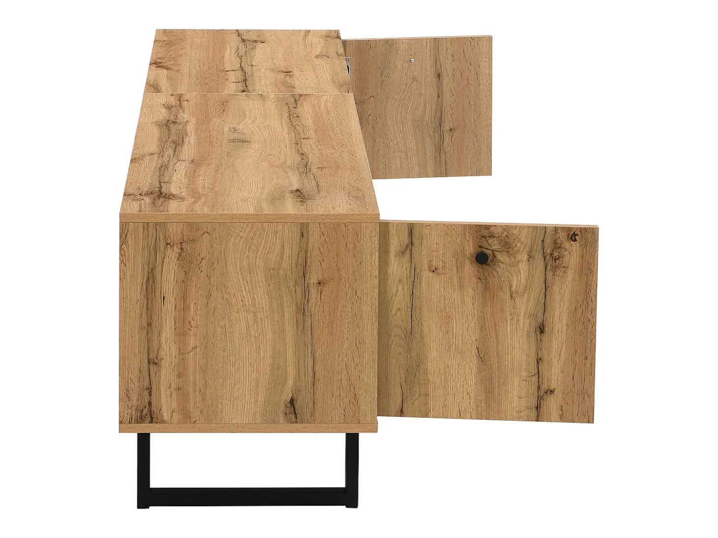 Móvel TV 190 cm com LED - 6 divisórias e 1 gaveta - Natural