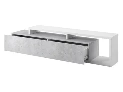 Móvel TV 1 gaveta Ilyes branco e betão 219cm