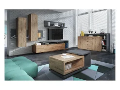 Móvel TV 1 gaveta Ilyes madeira e cinzento 219cm