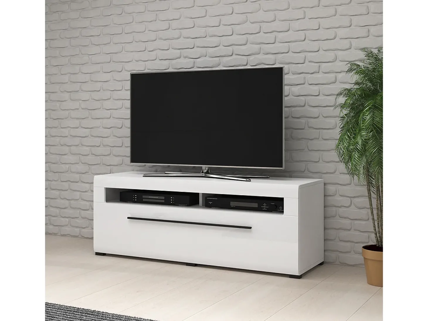 Móvel TV 1 gaveta Louis branco 140cm