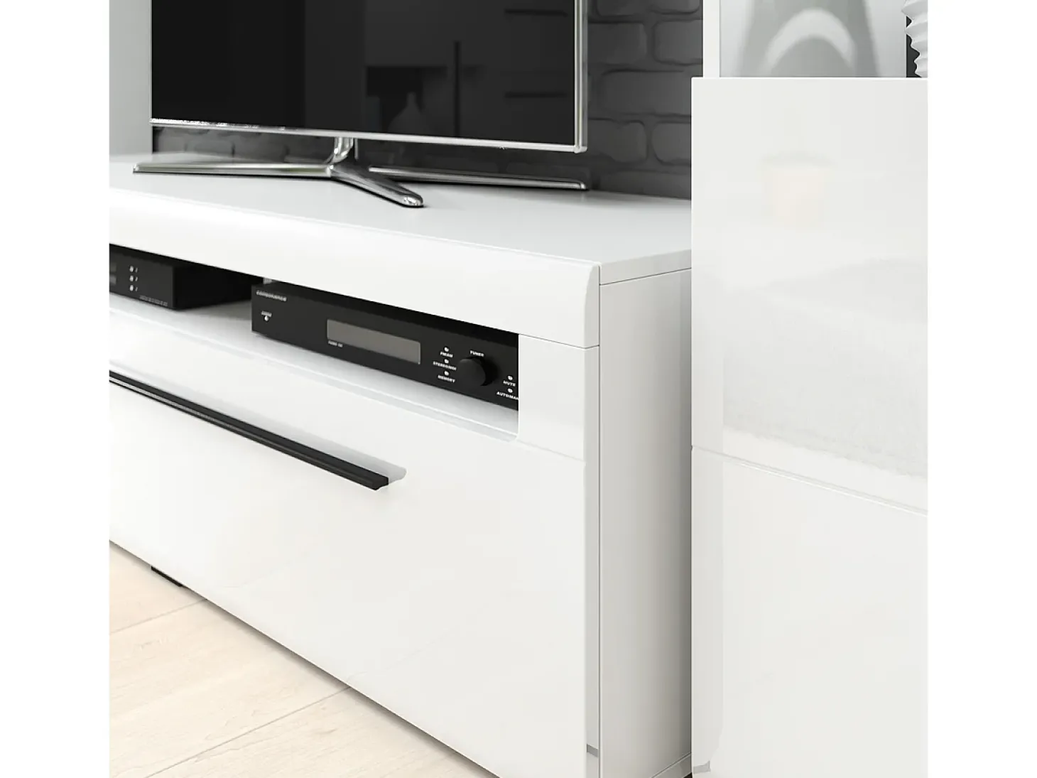 Móvel TV 1 gaveta Louis branco 140cm