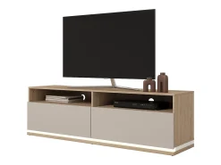 Móvel TV 2 gavetas Iria caxemira e madeira 160,1cm