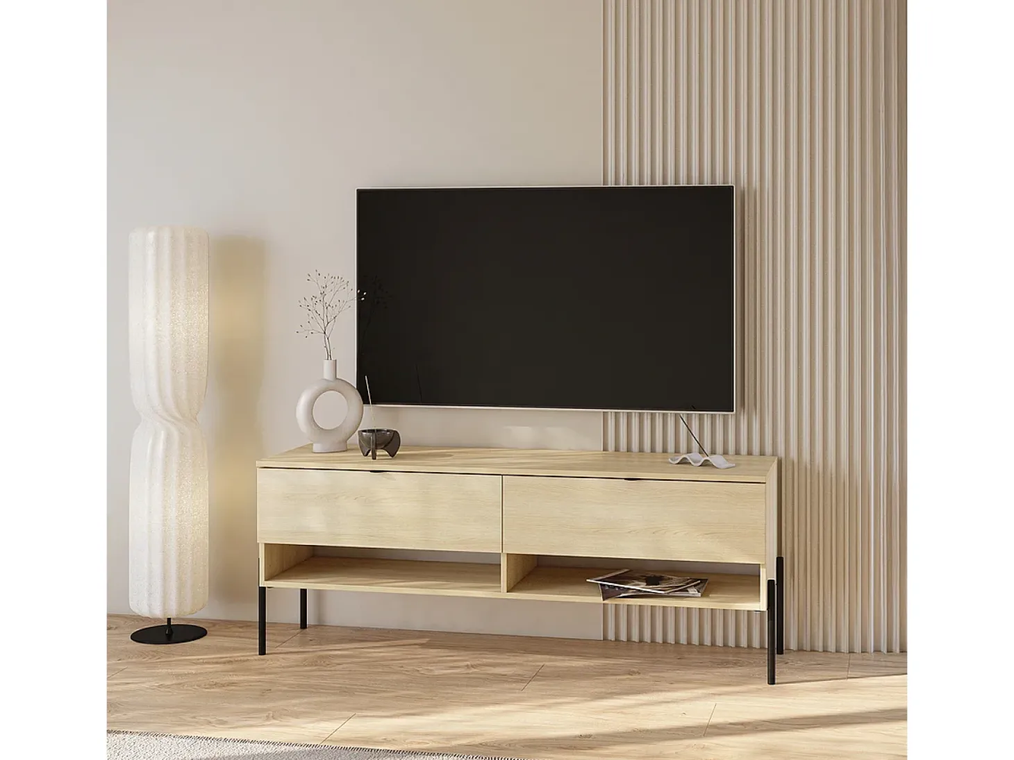 Móvel TV 2 gavetas Lucilla madeira 140cm