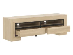 Móvel TV 2 gavetas Lucius madeira e preto 160cm
