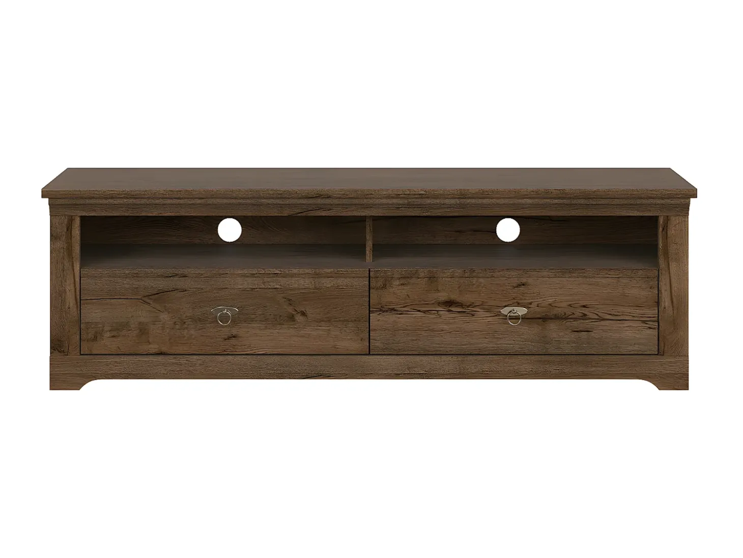 Móvel TV 2 gavetas Noé madeira escura 153cm