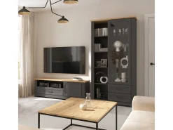 Móvel TV 1 porta 1 gaveta Charlie cinzento 150cm