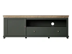 Móvel TV 1 porta 1 gaveta Martin verde e madeira 181cm