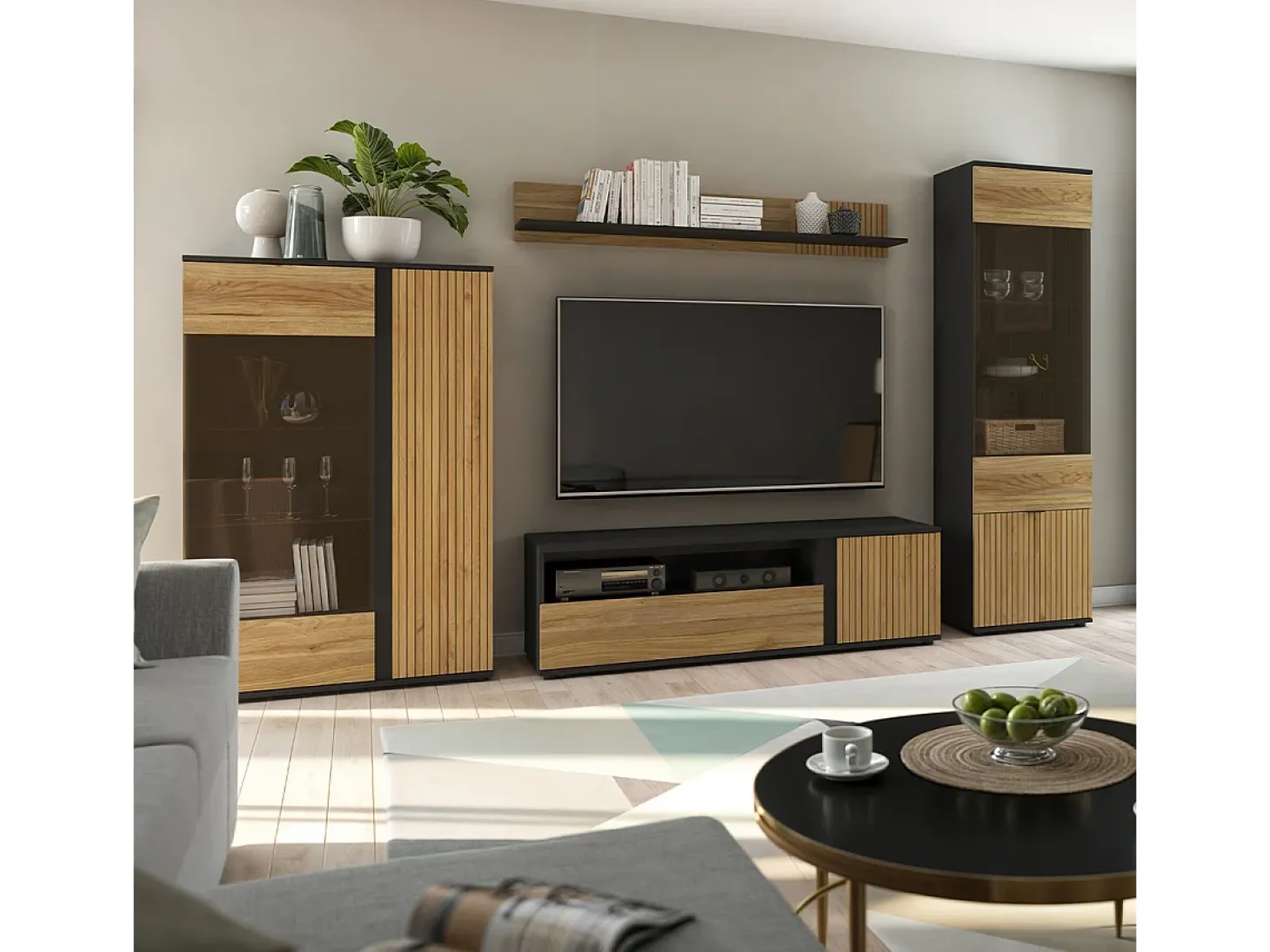 Móvel TV 1 porta 1 gaveta Pia madeira 155cm