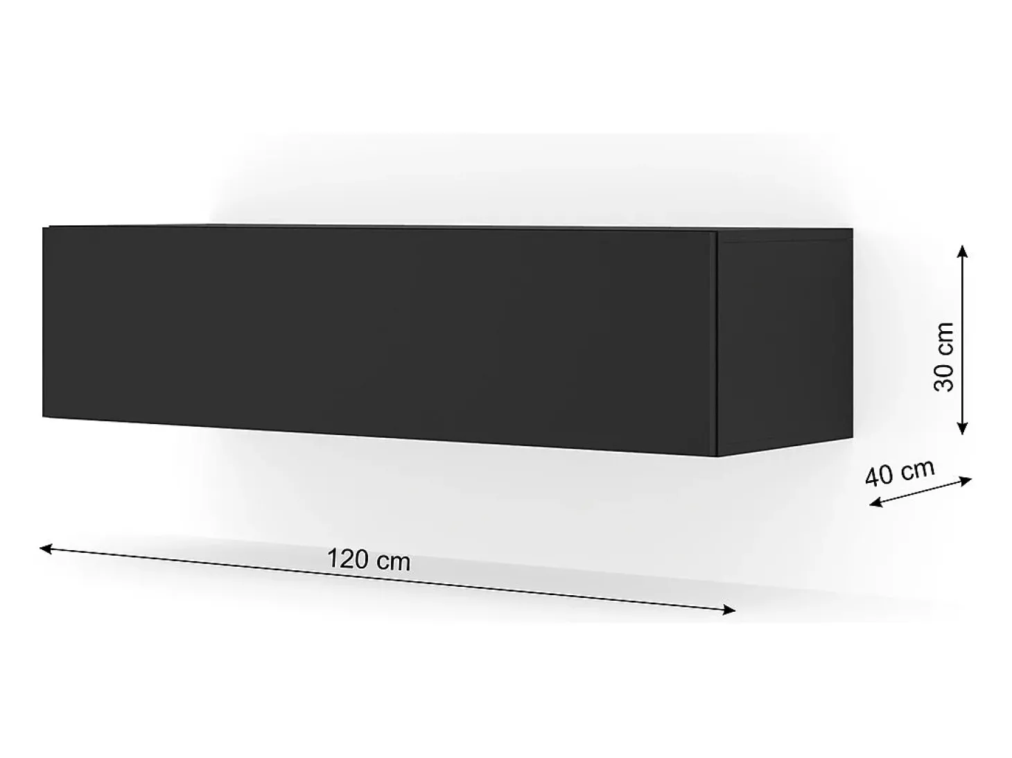 Móvel TV 1 porta Bali preto mate 120cm