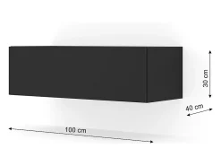 Móvel TV 1 porta Bali preto mate 100cm