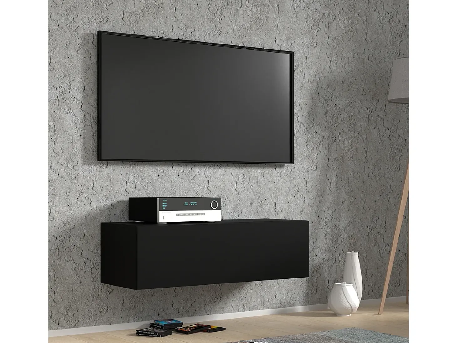 Móvel TV 1 porta Bali preto mate 100cm