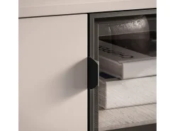 Móvel TV 2 portas 2 gavetas Paige caxemira e preto 160cm