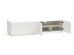 Móvel TV 4 portas 2 gavetas branco 182x48 cm