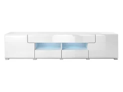 Móvel TV 2 portas 2 gavetas Jules branco 208cm
