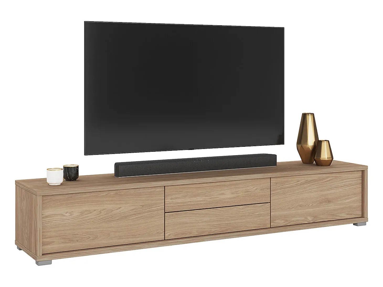 Móvel TV 2 portas 2 gavetas Idra madeira 180cm