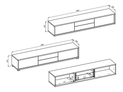 Móvel TV 2 portas 2 gavetas Idra madeira 180cm