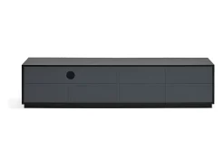 Móvel TV 4 portas 2 gavetas preto 182x48 cm