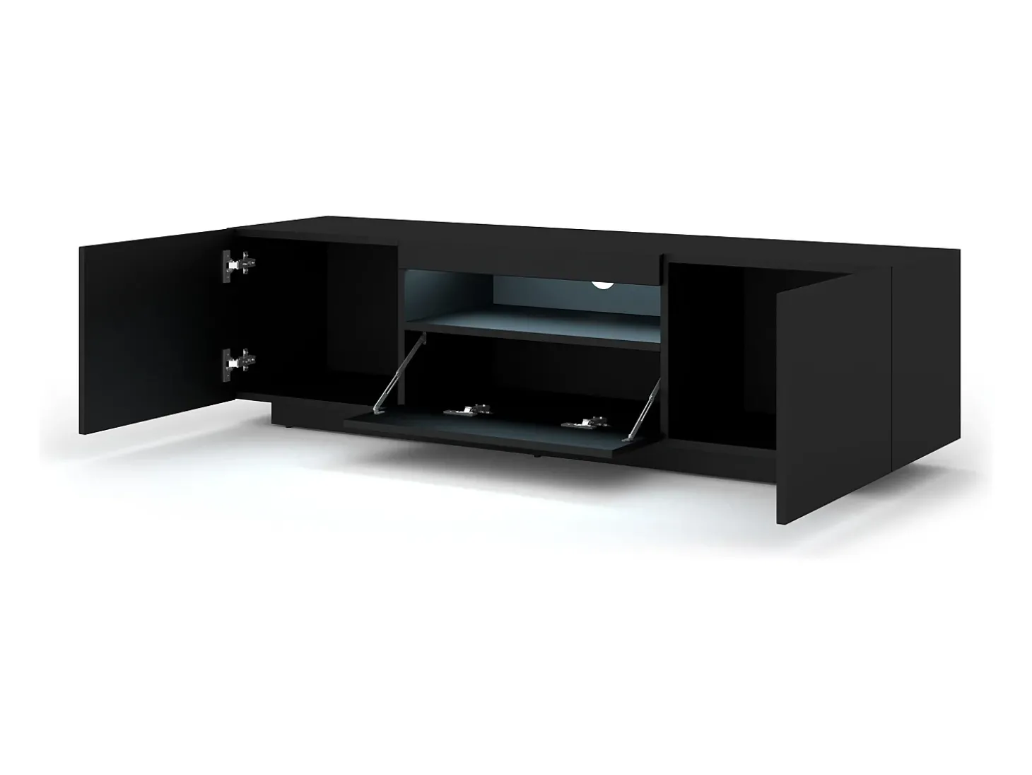 Móvel TV 3 portas Aurus preto 150cm