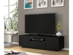 Móvel TV 3 portas Aurus preto 150cm
