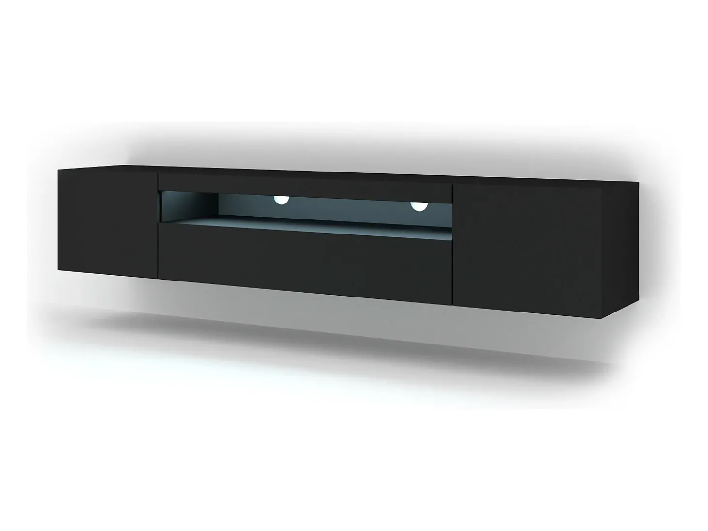 Móvel TV 3 portas Aurus preto 200cm