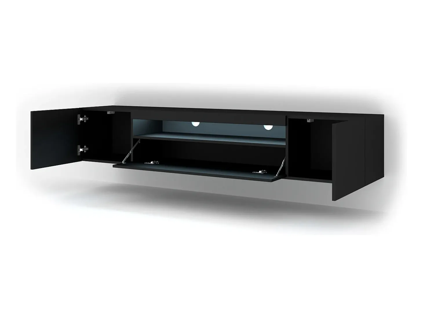 Móvel TV 3 portas Aurus preto 200cm