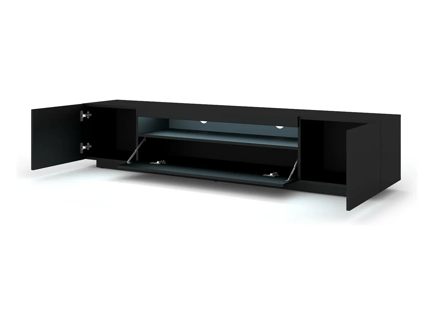 Móvel TV 3 portas Aurus preto 200cm