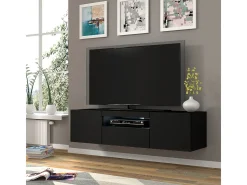 Móvel TV 3 portas Aurus preto 150cm