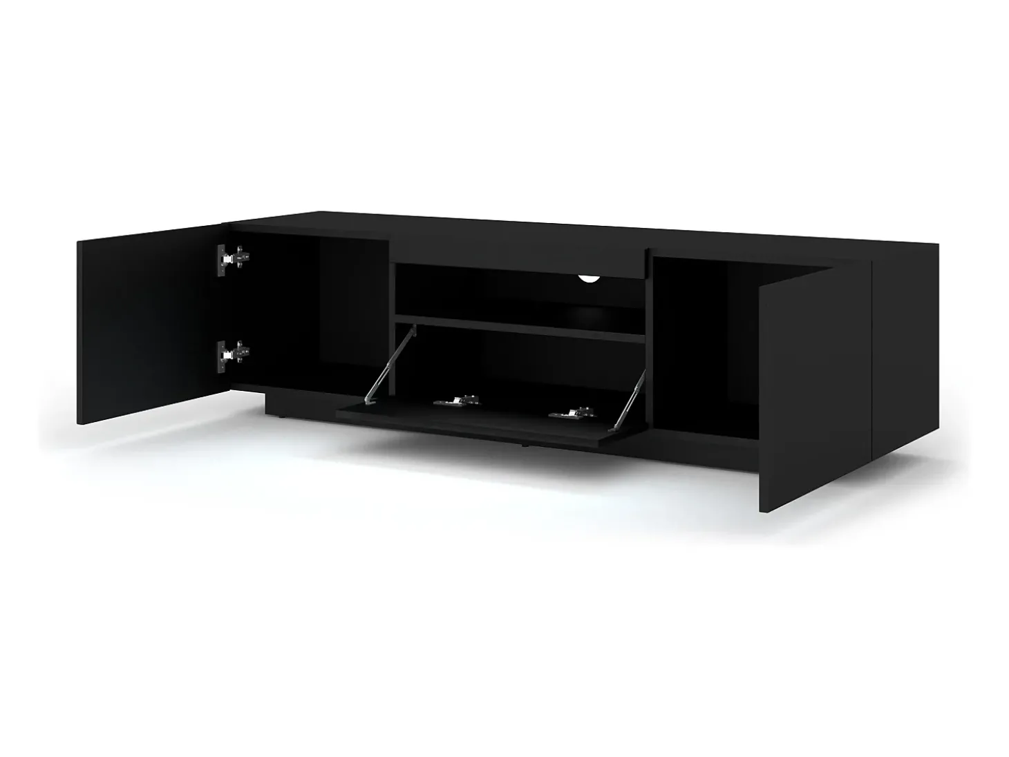 Móvel TV 3 portas Aurus preto 150cm