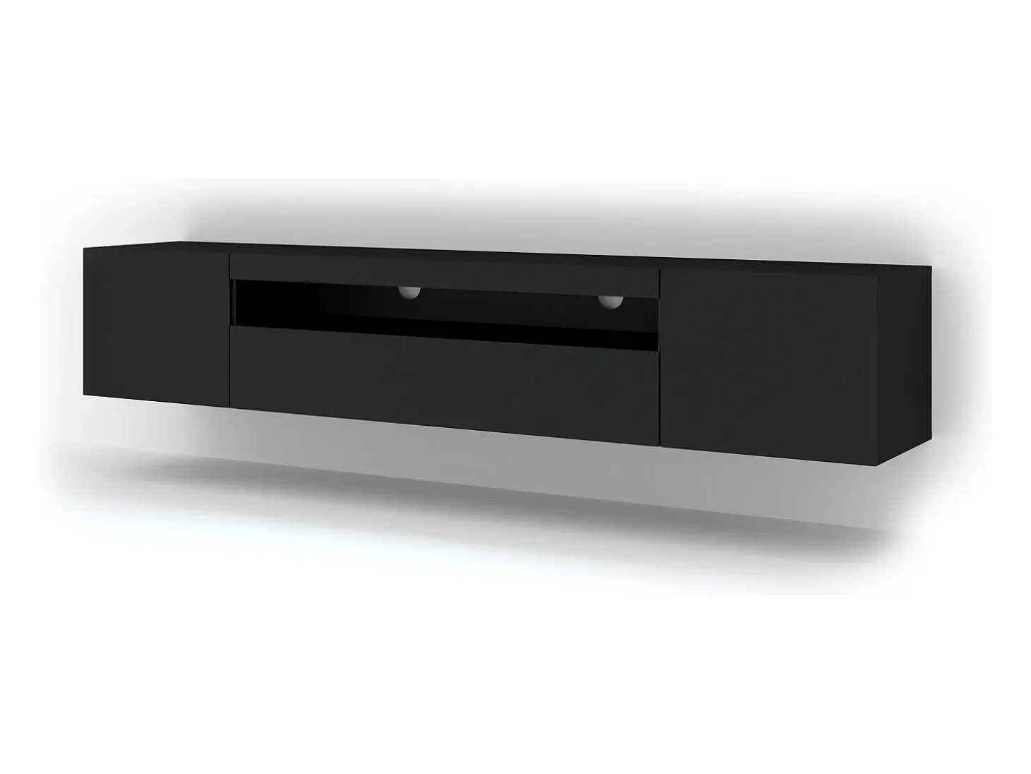Móvel TV 3 portas Aurus preto 200cm